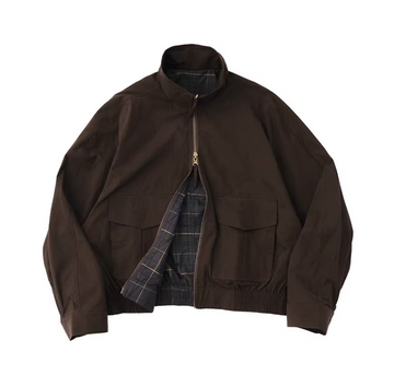お買い得モデル 大人の魅せる2WAYリバーシブルブルゾン - 春秋 チェック×無地 ジャケット・アウター