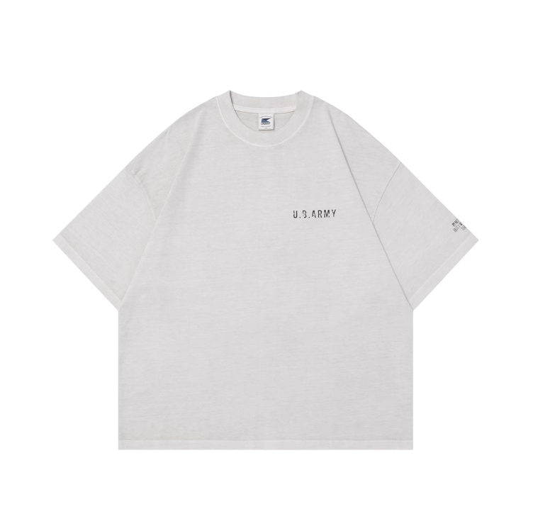 300G] WASH ARMY PRINT T-SHIRT N5214