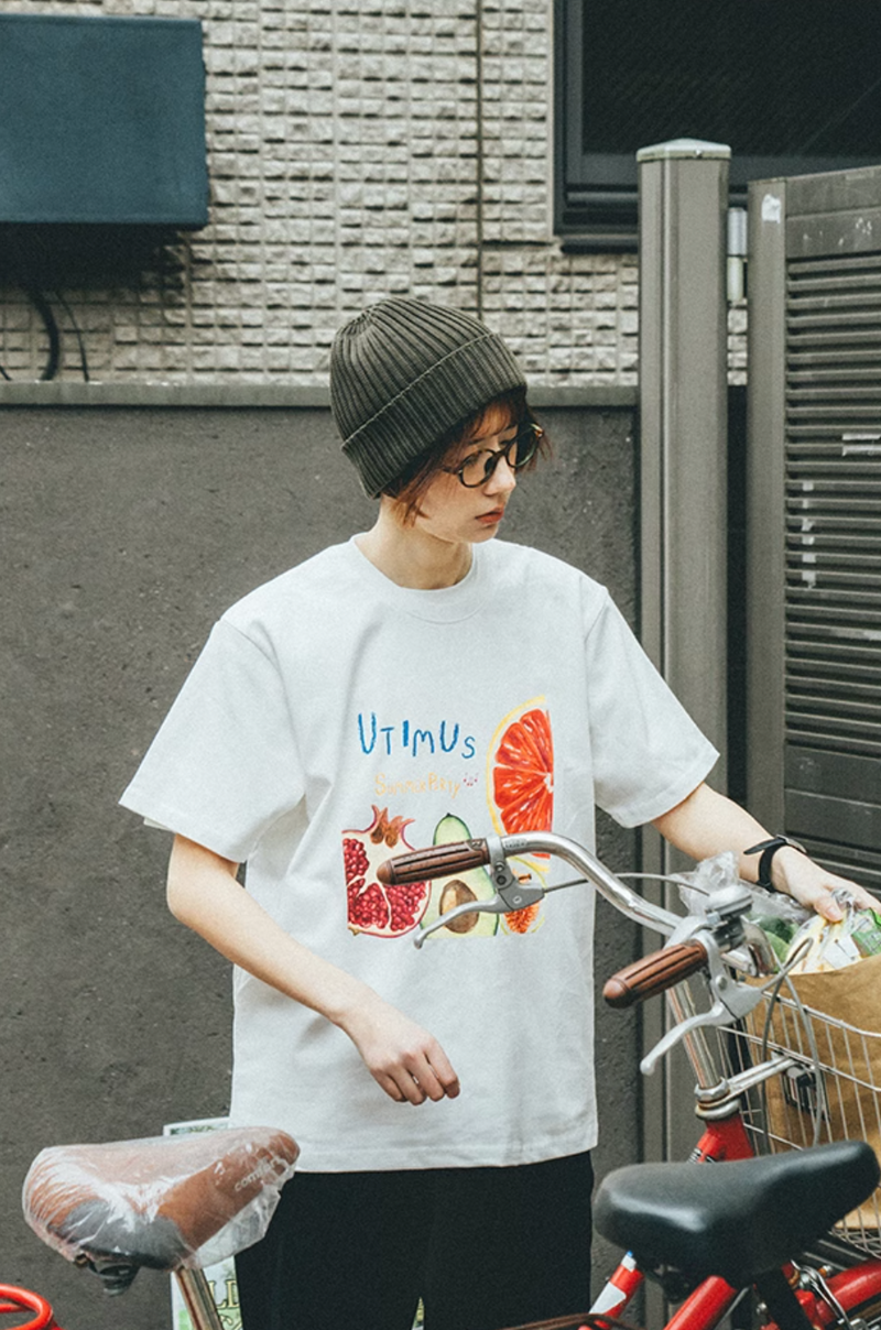 Fruit Print T-SHIRT Men's Women's Cotton blend｜Fruit Print T-SHIRT N5318