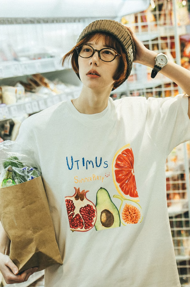 Fruit Print T-SHIRT Men's Women's Cotton blend｜Fruit Print T-SHIRT N5318