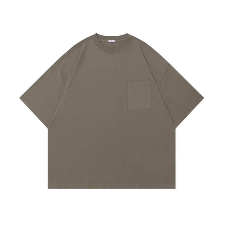 Pocket T-shirt Wide Short / ポケット Tシャツ 半袖 ワイド ショート丈 抗菌 N5335