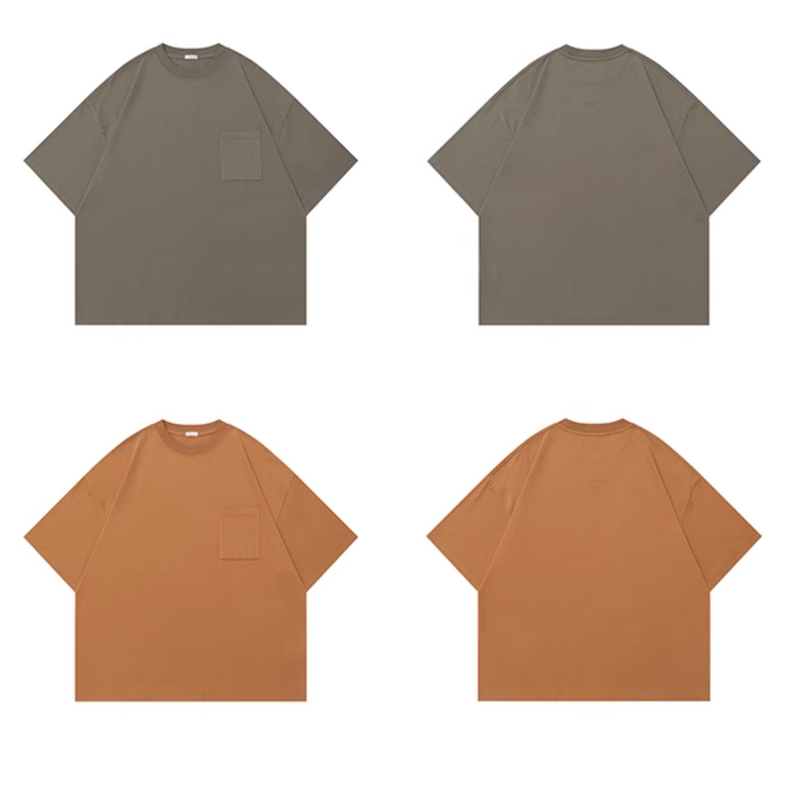 Pocket T-shirt Wide Short / ポケット Tシャツ 半袖 ワイド ショート丈 抗菌 N5335