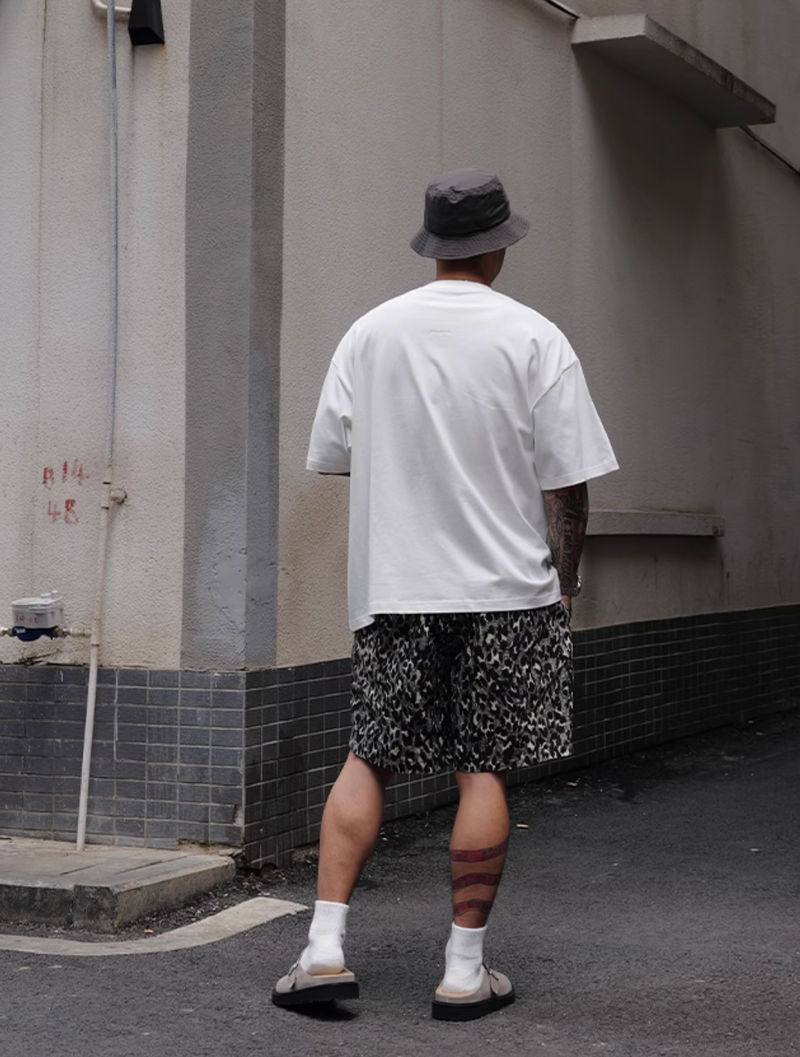 Pocket T-shirt Wide Short / ポケット Tシャツ 半袖 ワイド ショート丈 抗菌 N5335
