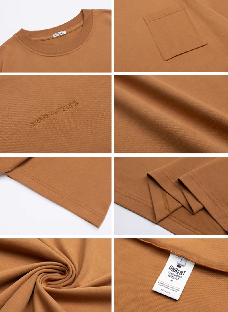Pocket T-shirt Wide Short / ポケット Tシャツ 半袖 ワイド ショート丈 抗菌 N5335