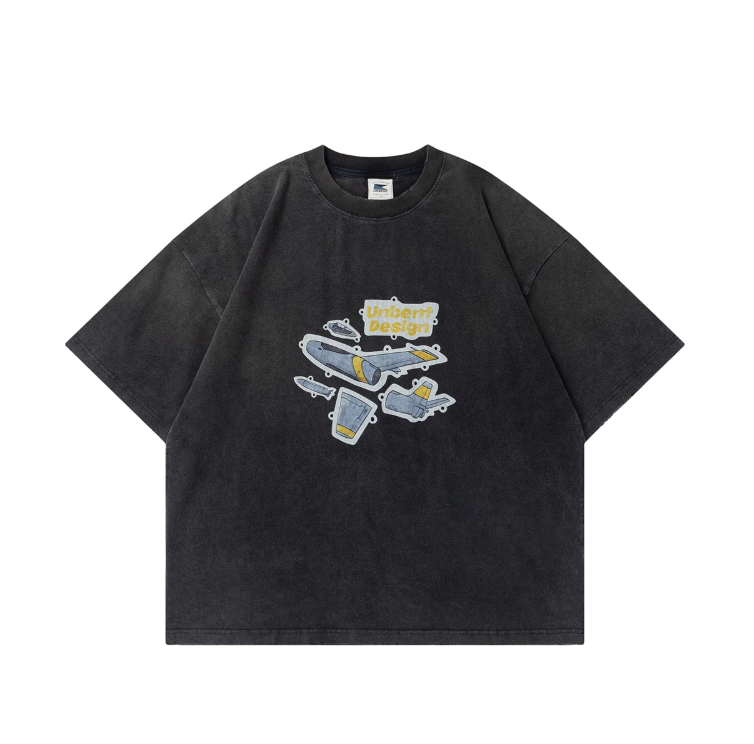 Flight Print T-shirt Heavyweight / 飛行機 プリント Tシャツ 半袖 ヘビーウェイト N5336