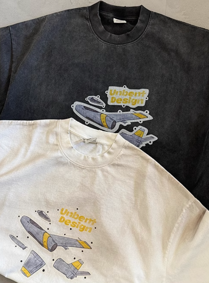 Flight Print T-shirt Heavyweight / 飛行機 プリント Tシャツ 半袖 ヘビーウェイト N5336