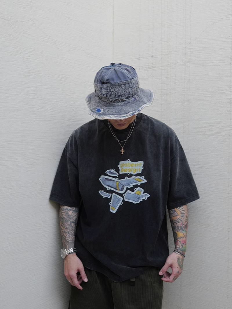 Flight Print T-shirt Heavyweight / 飛行機 プリント Tシャツ 半袖 ヘビーウェイト N5336