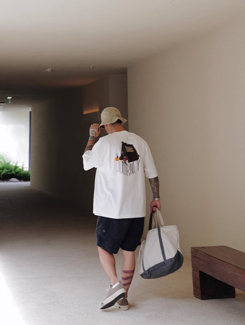 Camp Back Print T-shirt Heavyweight / キャンプ バックプリント Tシャツ 半袖   N5337