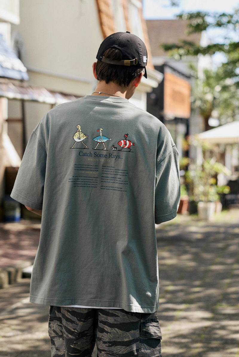 surfing print t-shirt N5375