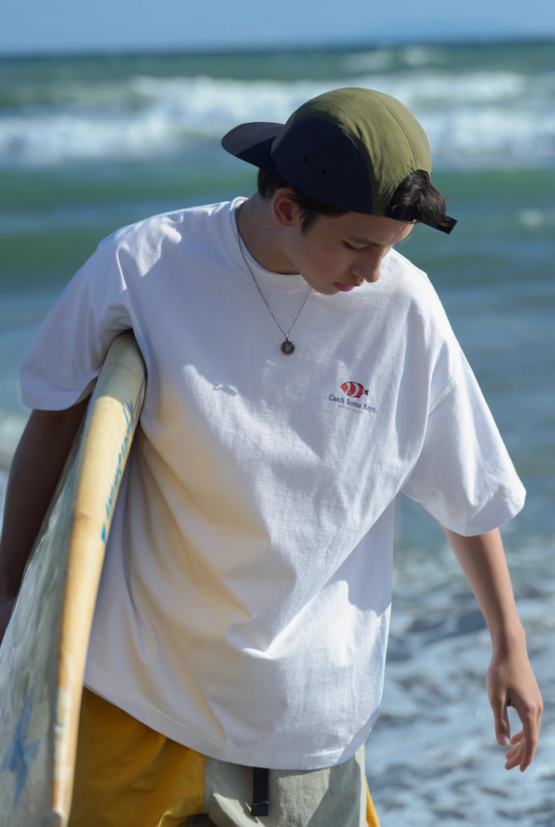 surfing print t-shirt N5375