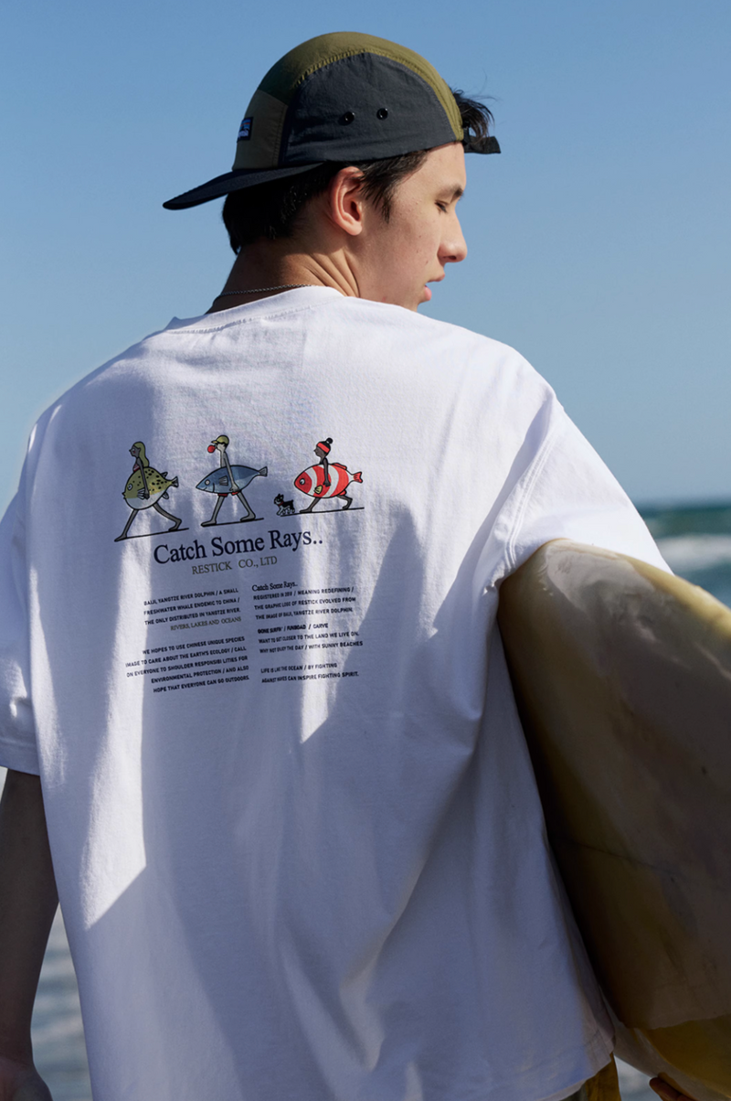 surfing print t-shirt N5375