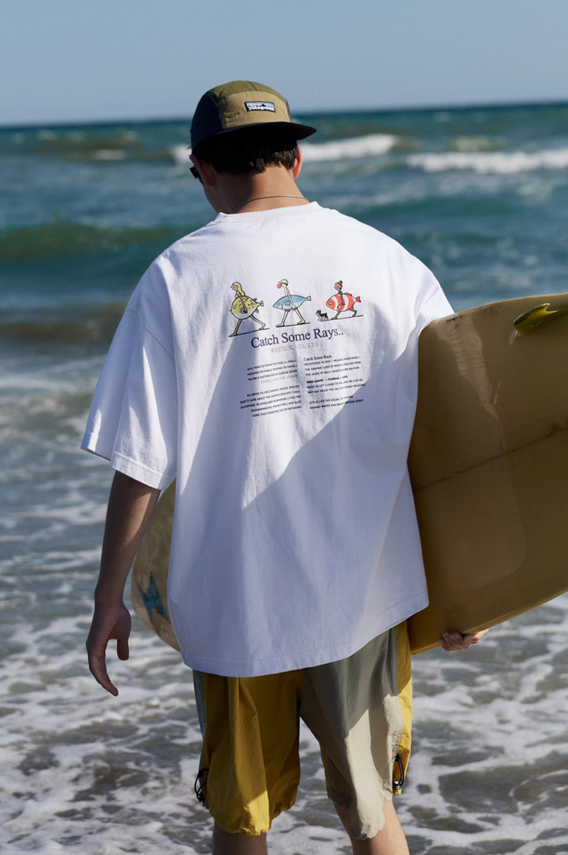 surfing print t-shirt N5375