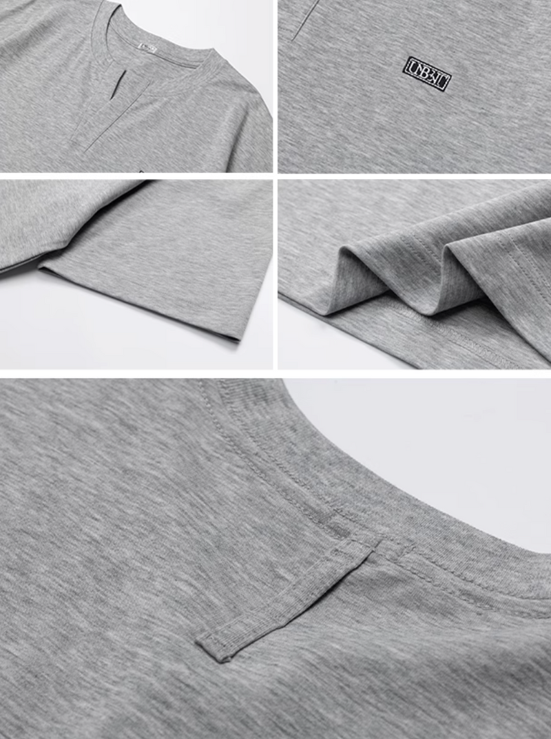 Henley Neck T-shirt Skipper / ヘンリーネック Tシャツ 半袖 スキッパー 夏 N5379