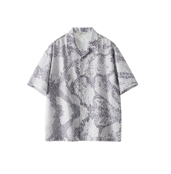 Snake Print Open Collar Shirt / スネーク柄 開襟シャツ 半袖 アニマル N5358