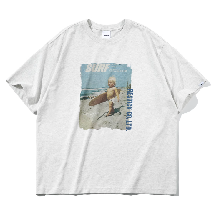 Surf Boy Print T-shirt Vintage / サーフ少年 プリント Tシャツ 半袖 ヴィンテージ N5336