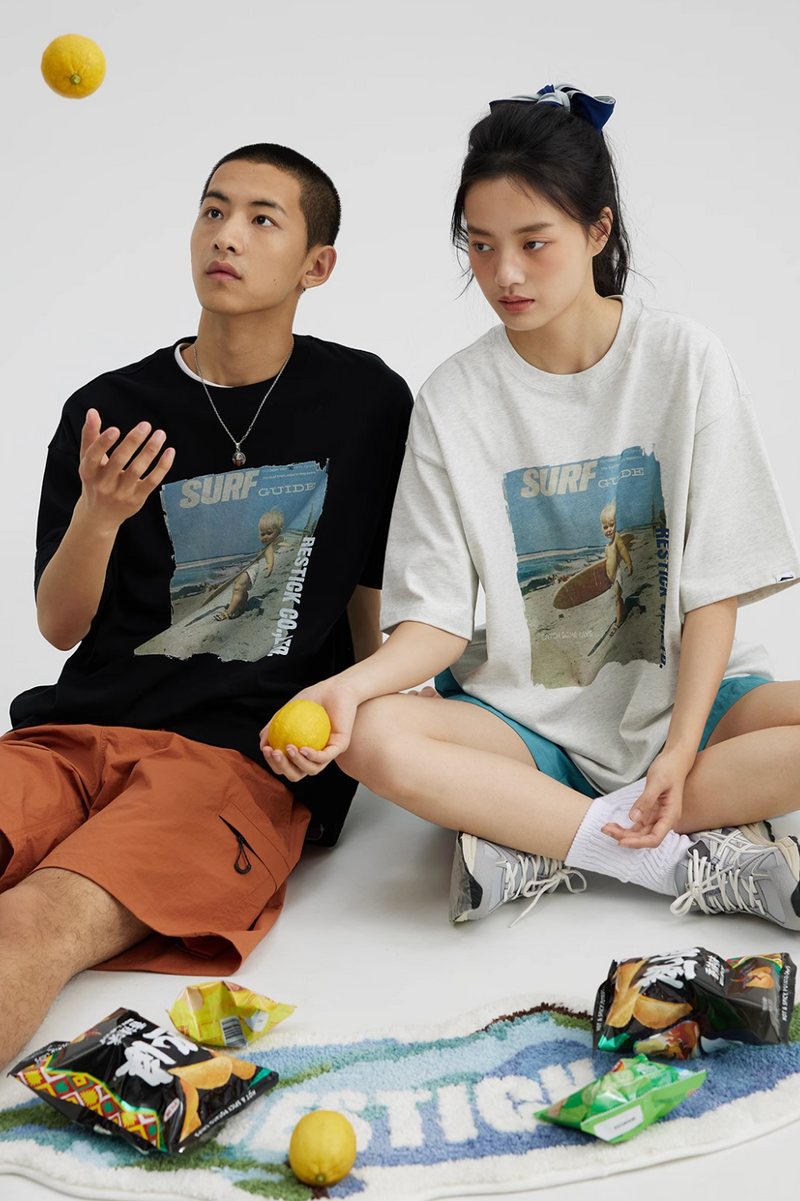 Surf Boy Print T-shirt Vintage / サーフ少年 プリント Tシャツ 半袖 ヴィンテージ N5336