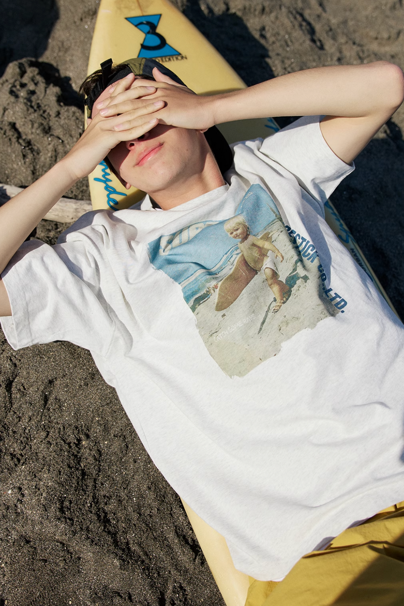 Surf Boy Print T-shirt Vintage / サーフ少年 プリント Tシャツ 半袖 ヴィンテージ N5336