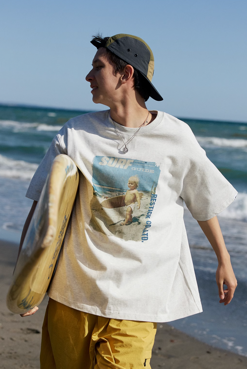 Surf Boy Print T-shirt Vintage / サーフ少年 プリント Tシャツ 半袖 ヴィンテージ N5336