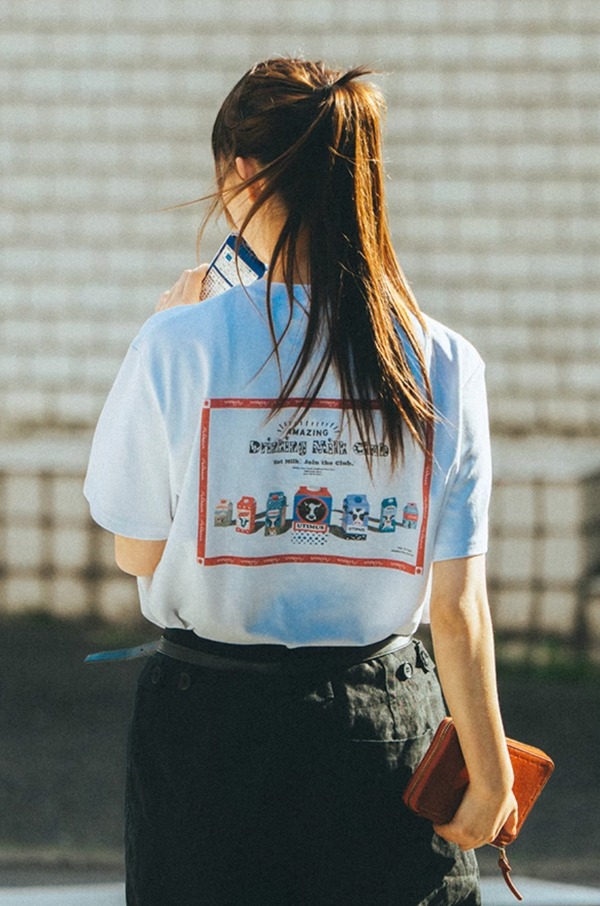 Milk Box Print T-Shirt / 【ひんやり冷感/快適素材】ミルクボックス プリント Tシャツ  N5397