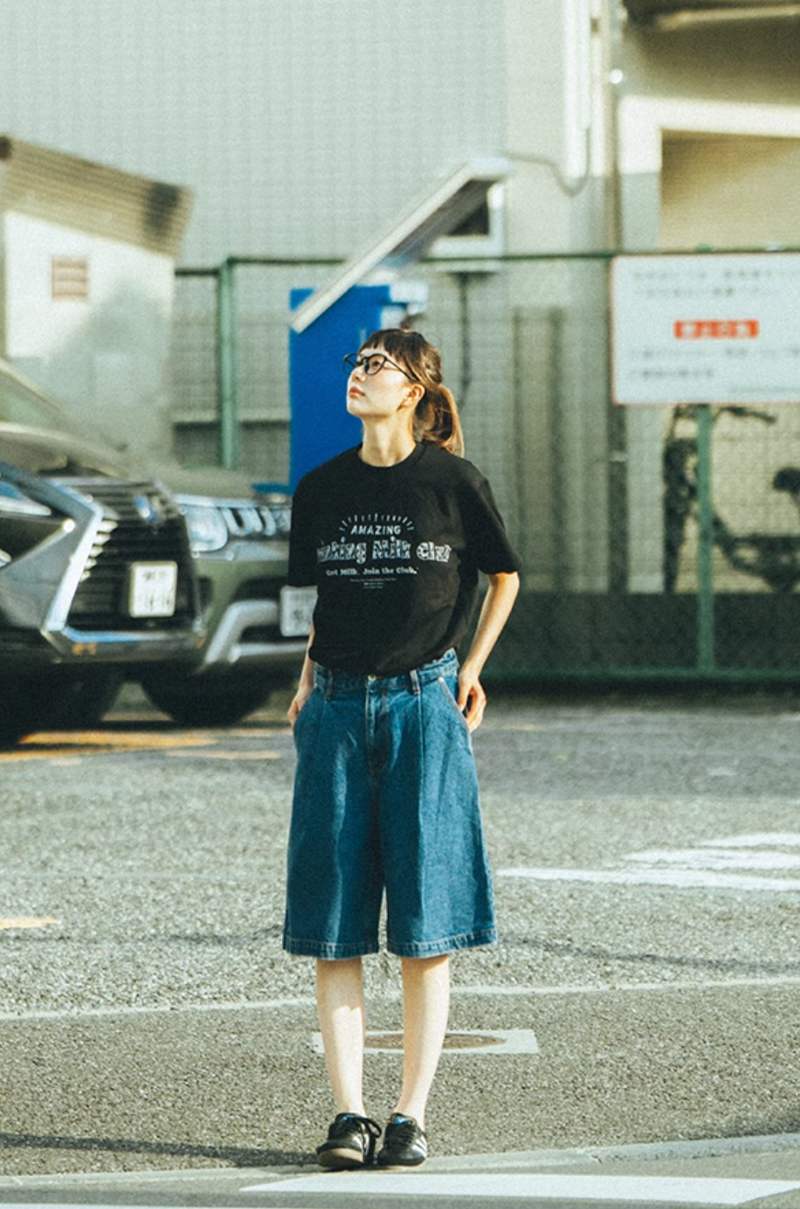 Milk Box Print T-Shirt / 【ひんやり冷感/快適素材】ミルクボックス プリント Tシャツ  N5397