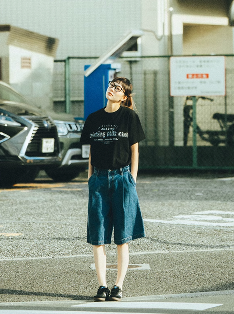 Milk Box Print T-Shirt / 【ひんやり冷感/快適素材】ミルクボックス プリント Tシャツ  N5397