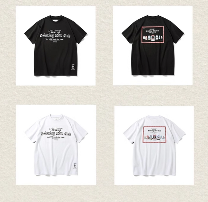 Milk Box Print T-Shirt / 【ひんやり冷感/快適素材】ミルクボックス プリント Tシャツ  N5397