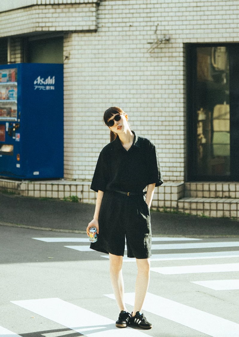 Linen Shirt / 100%リネン半袖シャツ オールドマネー 夏 快適 天然素材 上質 N5395