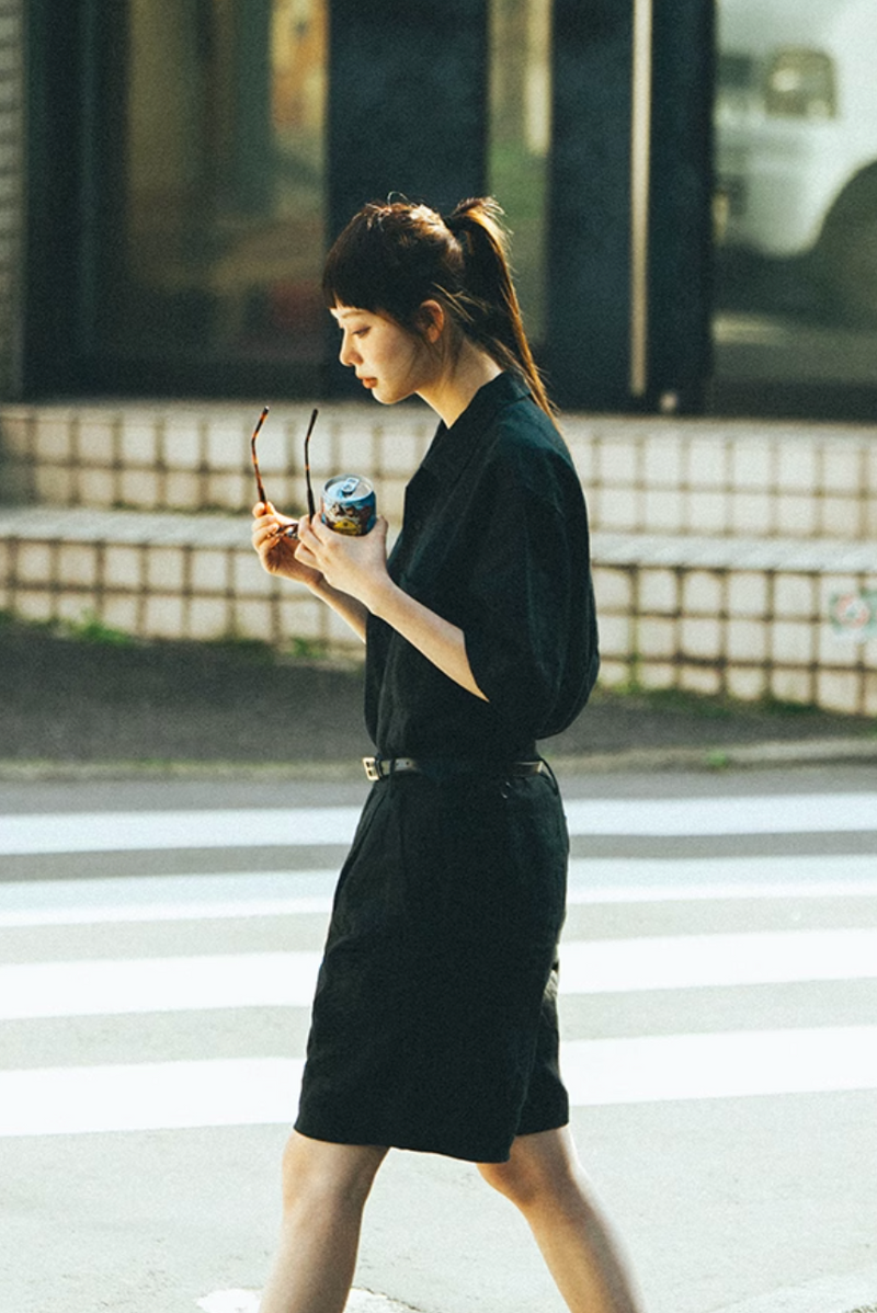 Linen Shirt / 100%リネン半袖シャツ オールドマネー 夏 快適 天然素材 上質 N5395