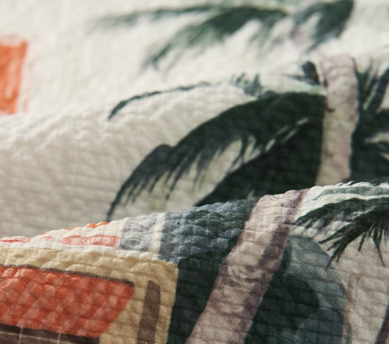 Motel Print Hawaiian Shirt Seersucker | モーテルイラスト アロハ シアサッカー リゾート レトロ  N5399