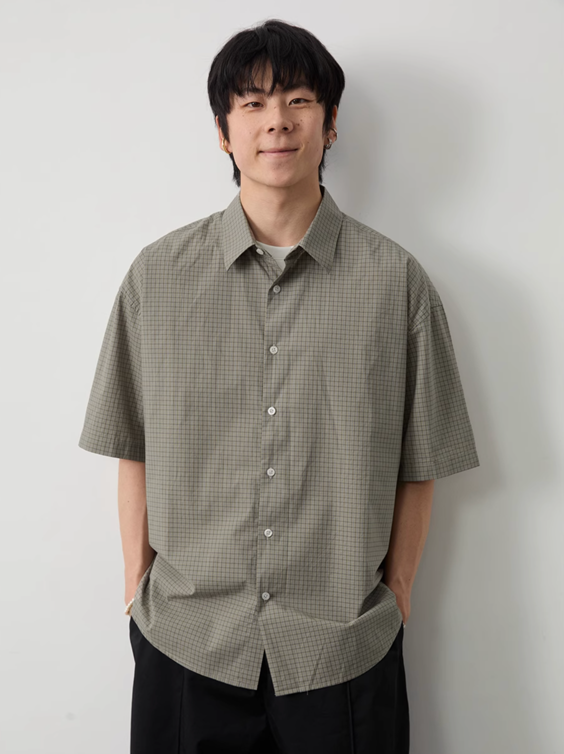 レトロリトルチェックシャツ メンズ レディース 綿100% 長袖｜Retro Little Check SHIRT N5400