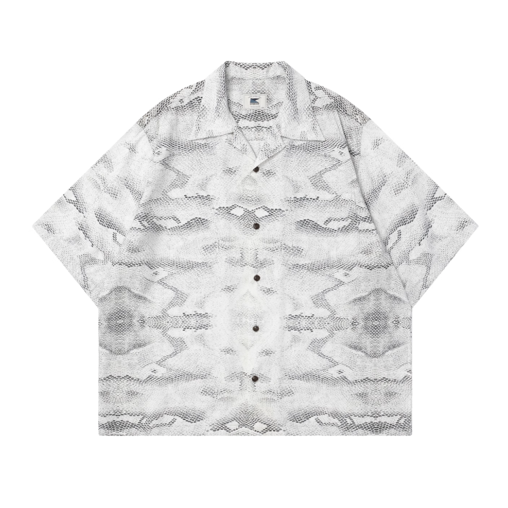 オープンカラー 蛇柄シャツ モダール混紡素材 / Snake Print Shirt N5423