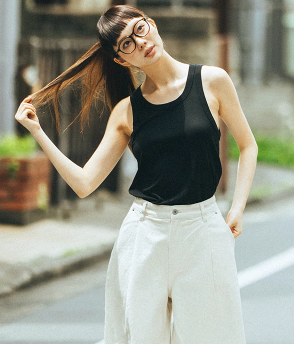 上質コットン混 型崩れしにくい快適タンクトップ / COTTON TANK TOP N5425