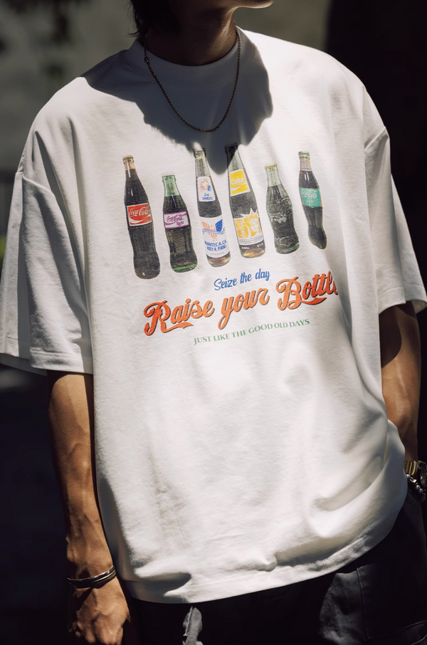 Bottle Cork Print Short Sleeve T-Shirt N5485