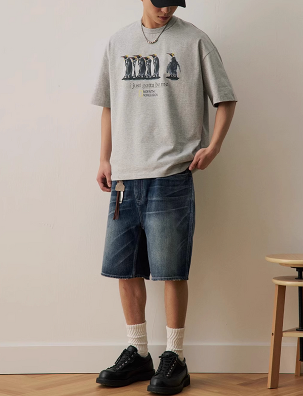 レトロウォッシュハーフデニムパンツ / Retro Wash Half Denim N5496
