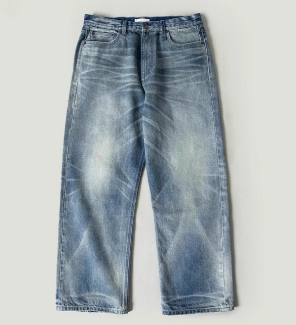 ウォッシュストレートデニムパンツ コットン100% / Washed Straight Denim N5500