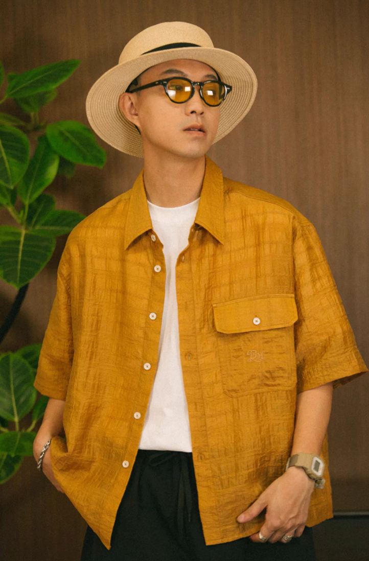 クラウドラインボックスシャツ テンセル混紡 / Cloud Line Box Shirt N5504