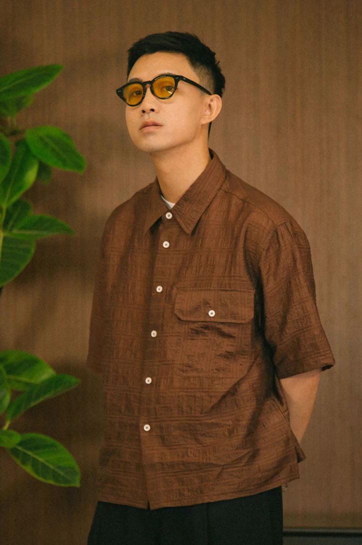 クラウドラインボックスシャツ テンセル混紡 / Cloud Line Box Shirt N5504