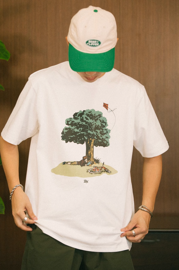 AfternoonプリントTシャツ コットン100% / Afternoon Print T-shirt N5508