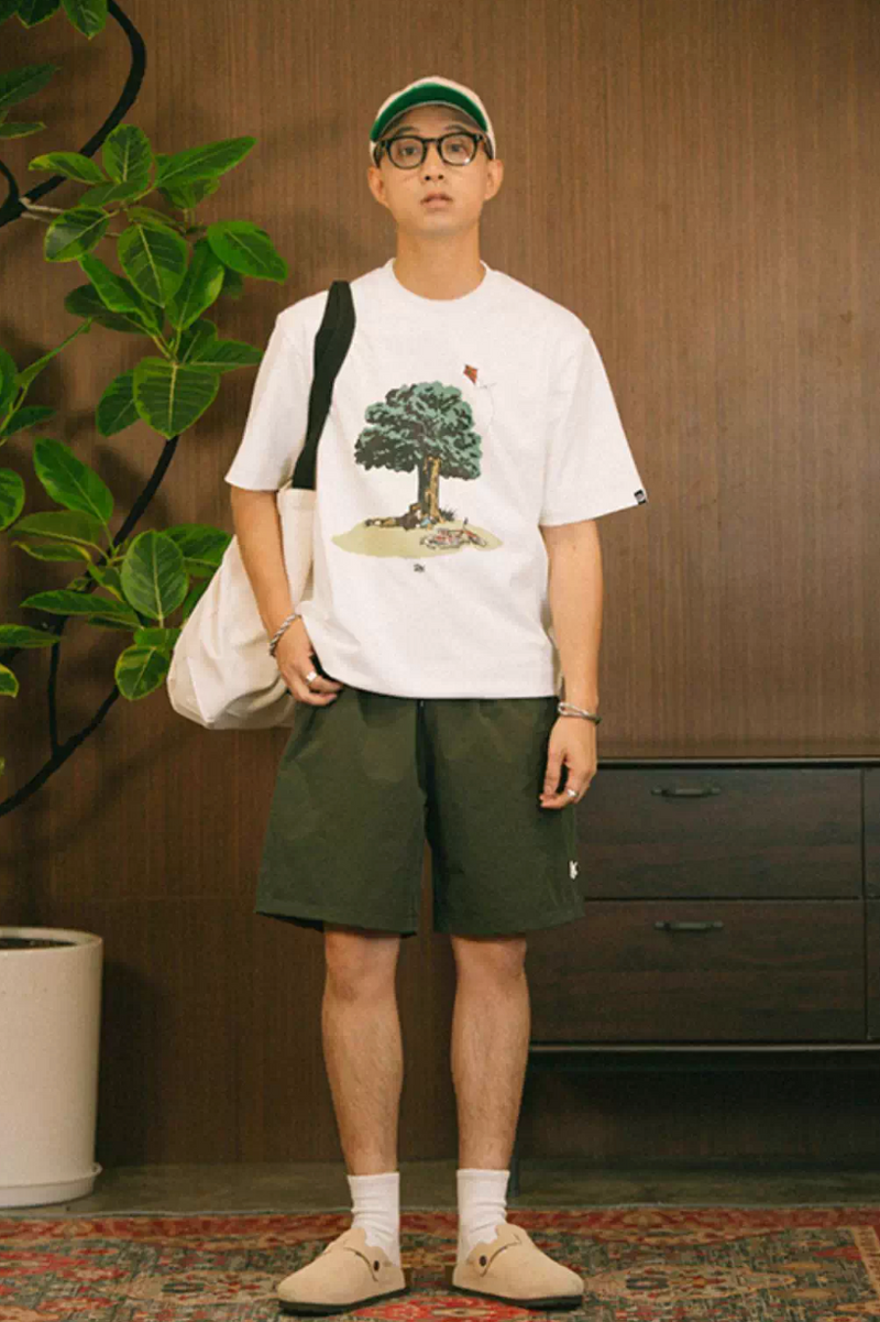 AfternoonプリントTシャツ コットン100% / Afternoon Print T-shirt N5508