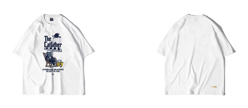 ゴッドファーザーキャットプリントTシャツ / Godfather Cat Print T-shirt N5510