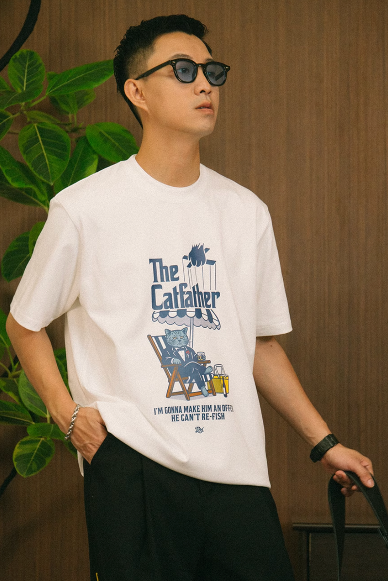 ゴッドファーザーキャットプリントTシャツ / Godfather Cat Print T-shirt N5510
