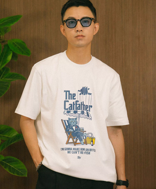 ゴッドファーザーキャットプリントTシャツ / Godfather Cat Print T-shirt N5510