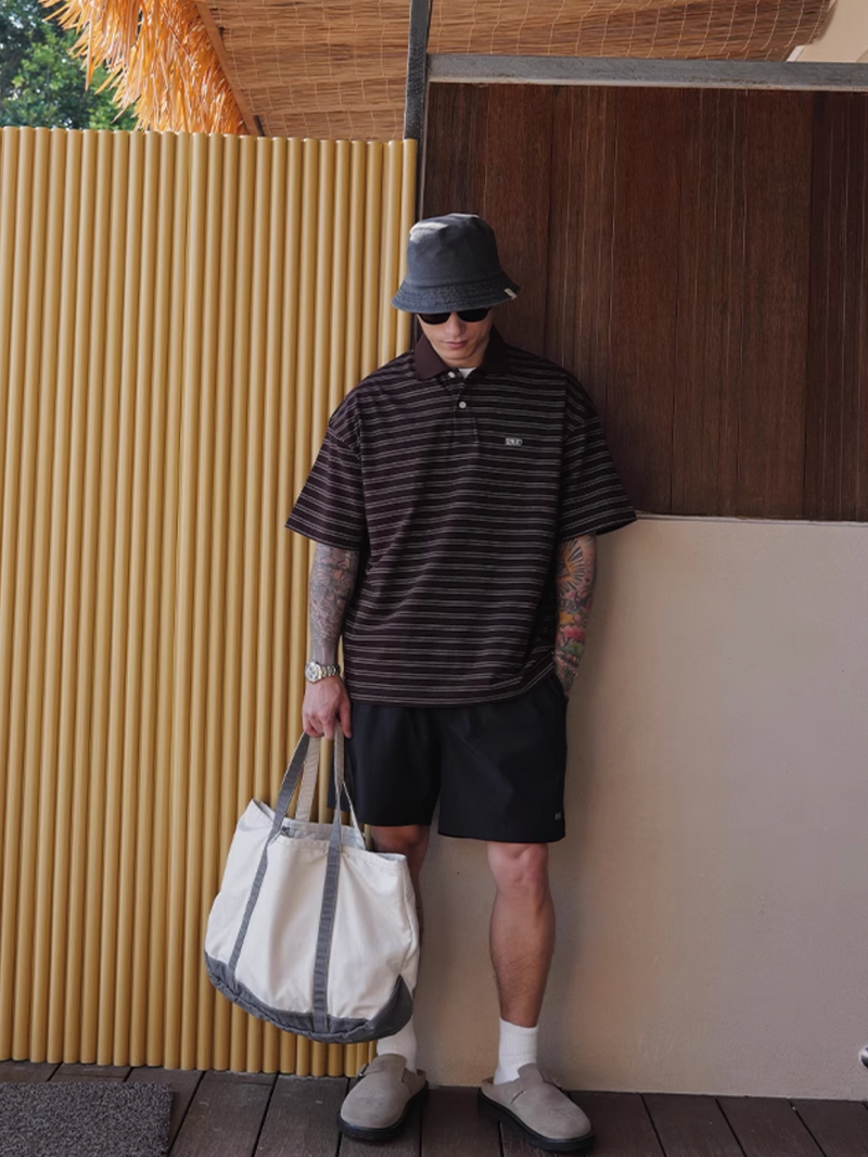 ストライプポロシャツ コットン100% / Striped Polo Shirt N5515
