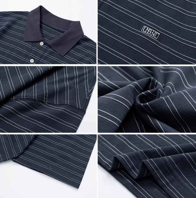 ストライプポロシャツ コットン100% / Striped Polo Shirt N5515