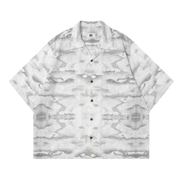 スネークプリントアロハシャツ モダール82% / Snake Print Aloha Shirt N5468