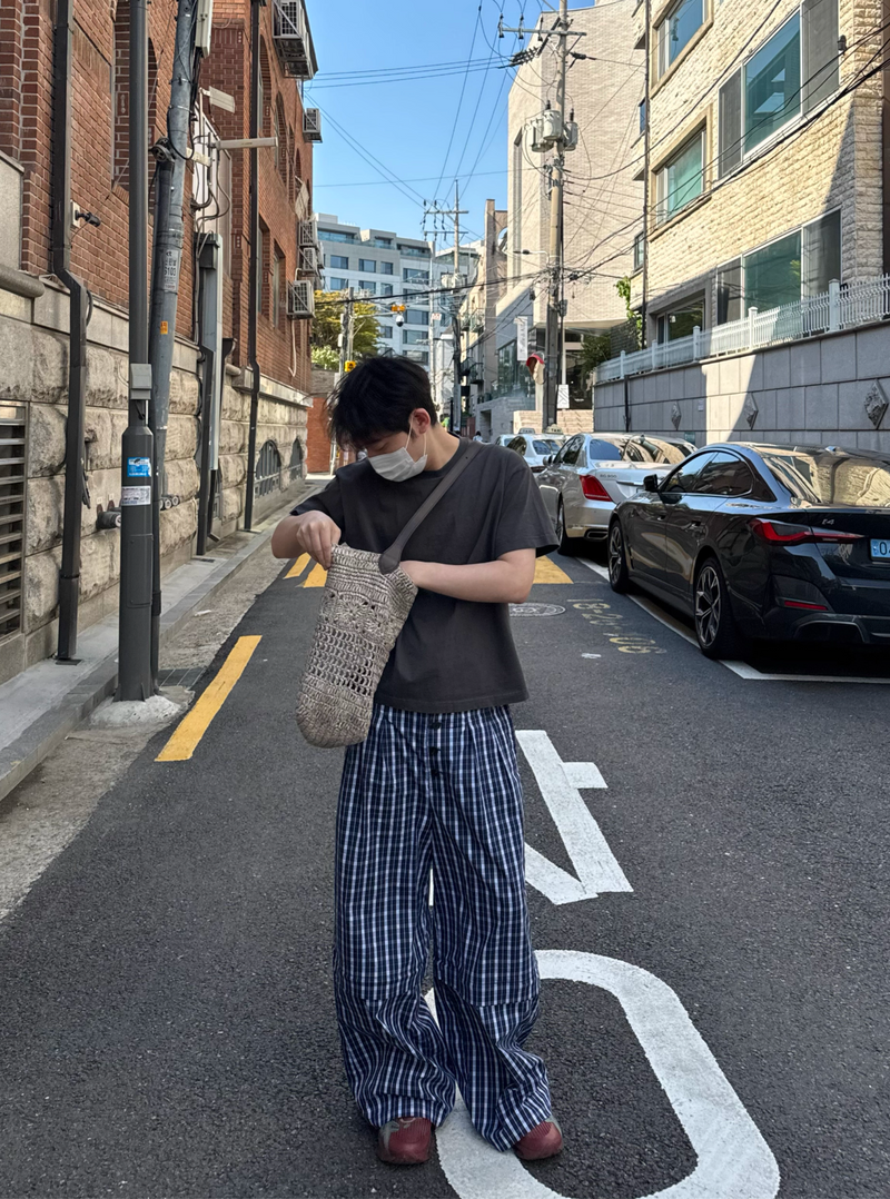 2WAY 仕様 ディタチャブルチェックワイドパンツ / Detachable Wide Pants N5517