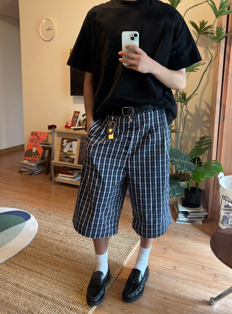 2WAY 仕様 ディタチャブルチェックワイドパンツ / Detachable Wide Pants N5517