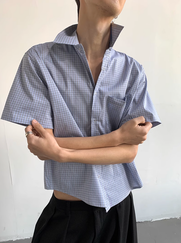 Casual check short sleeve shirt N5526