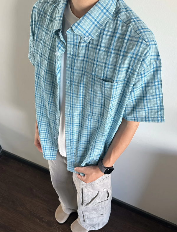 American casual retro check shirt N5527