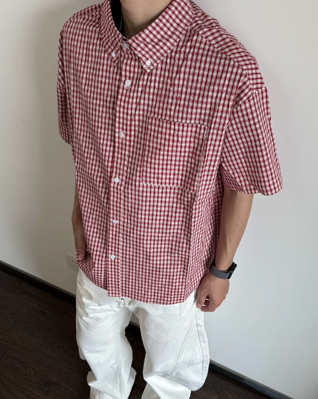 American casual retro check shirt N5527
